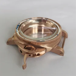 PVD Rose Gold Case 42MM Stainless Steel Watch Case for NH35 NH36 Movement With Rose Gold Inner Shadow Chapter Ring Accessories