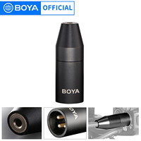 BOYA 35C-XLR 3.5mm (TRS) Mini-Jack Female Microphone Adapter to 3-pin XLR Male Connector for Sony Camcorders Recorders & Mixers