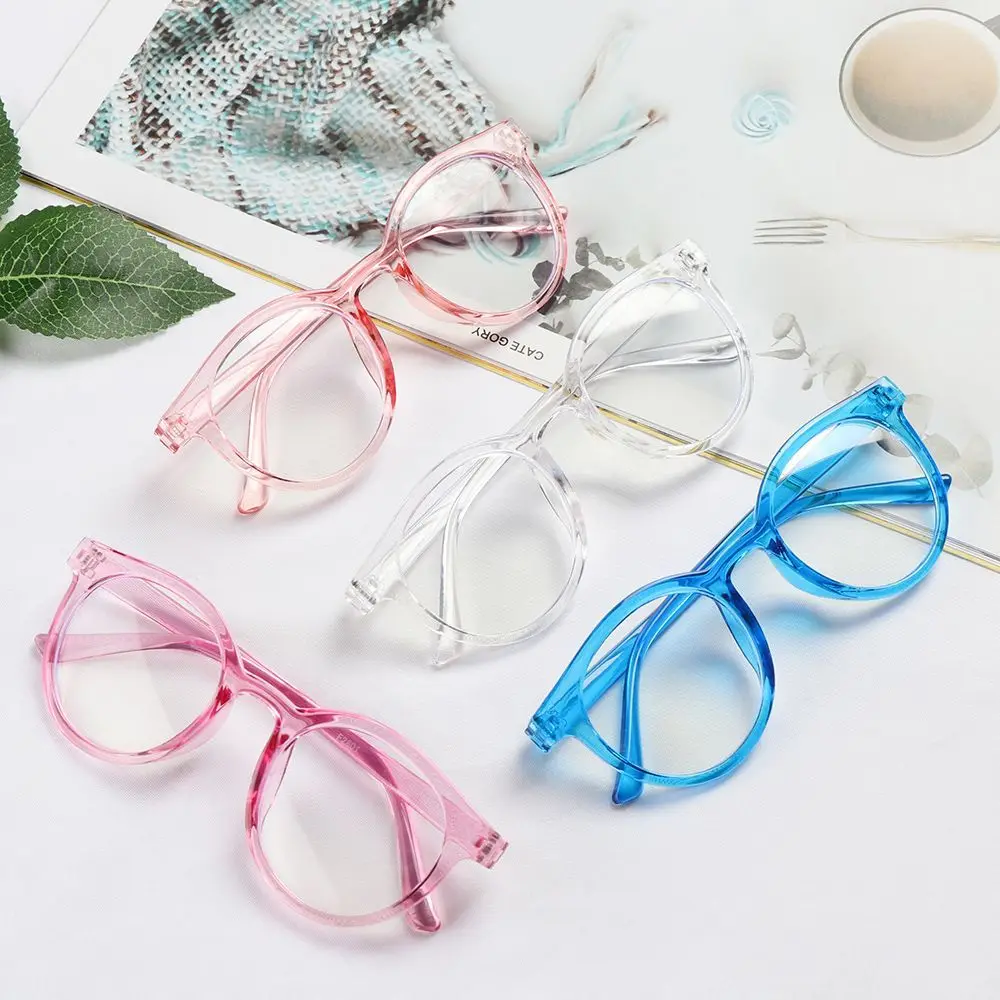 Portable Glasses Protection Online Classes Kids Glasses Anti-blue Light Round Eyeglasses Ultra Light Frame