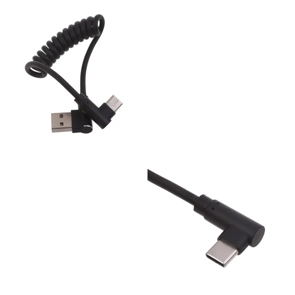 

Спиральный кабель USB C, спиральный кабель USB-USB C для автомобиля, короткий выдвижной кабель USB C, 60 Вт, шнур для передачи с