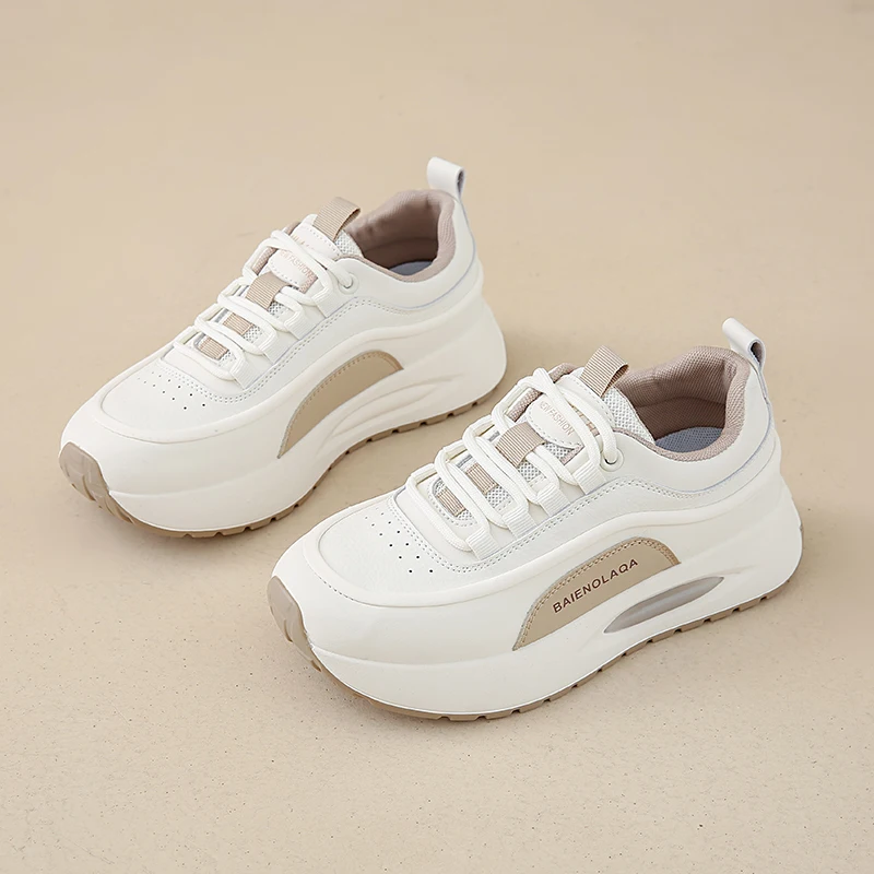 

Женские кроссовки на толстой подошве, осенняя повседневная спортивная обувь, универсальные белые кроссовки на платформе для женщин