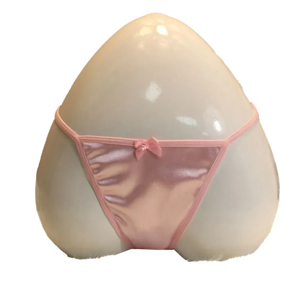 Frauen sexy weet Bogen Satin seidig G-String Riemen Höschen Dessous T-Back Schlüpfer Unterwäsche atmungsaktive glatte weibliche Tanga