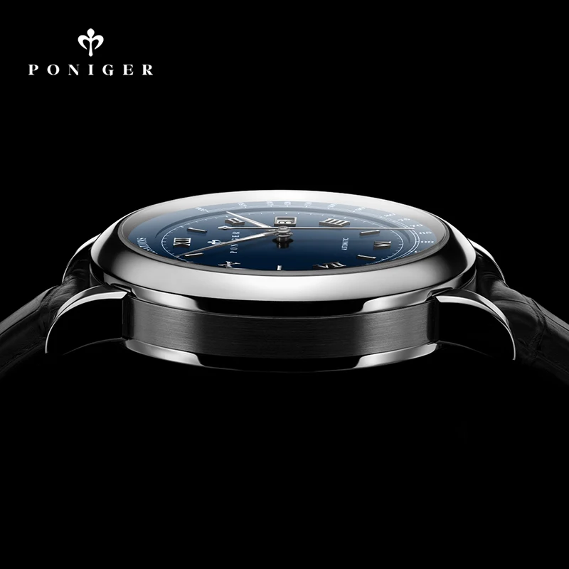 Poniger Reloj mecánico automático de lujo para hombre Reloj de pulsera de moda resistente al agua para hombre