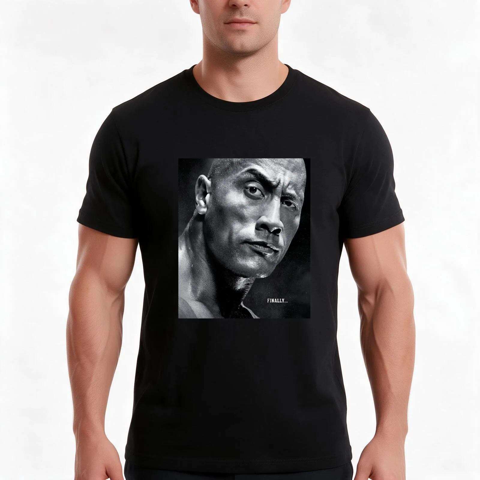 dwayne the rock johnson T-Shirt, Summer Casual Cotton Tee, Oversized Streetwear Tops, Vintage Graphic Print, Unisex Men Women