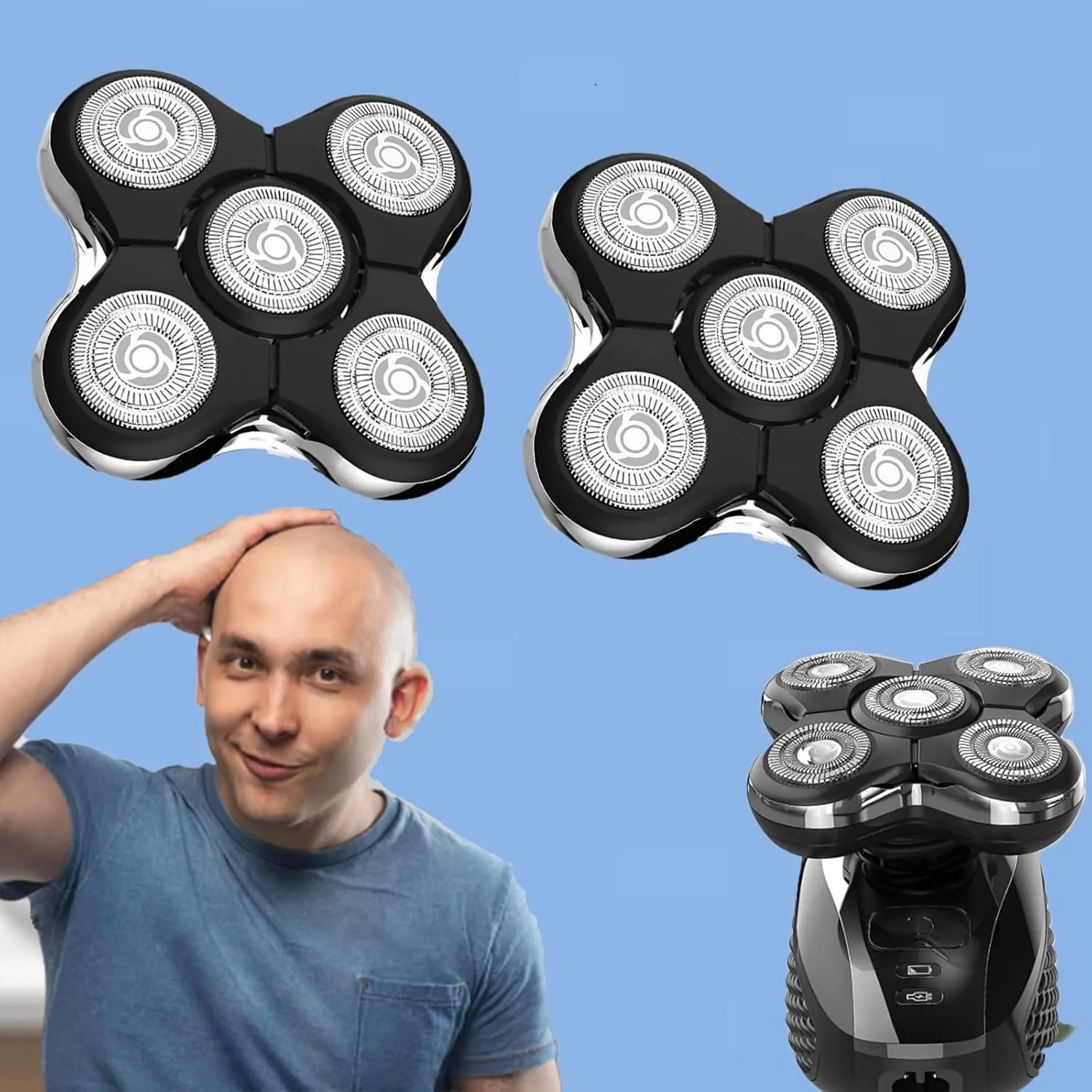 رؤوس بديلة متوافقة مع ماكينة الحلاقة الكهربائية Remington Balder Pro موديل XR7000 وXR1500 & XR1501 للرجال الأصلع