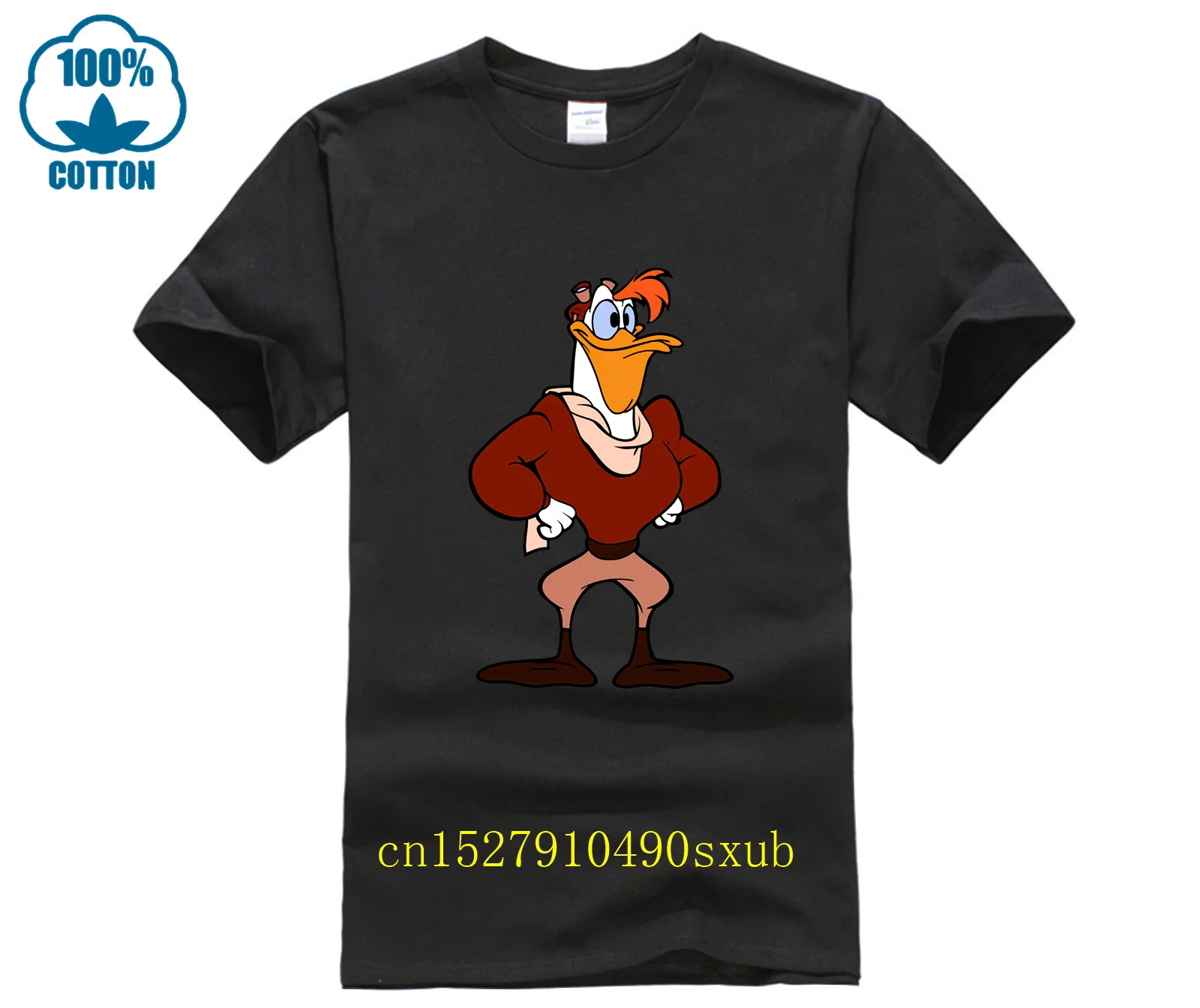 Camiseta informal a la moda para hombre, camiseta blanca de manga corta con cuello redondo y Launchpad McQuack para hombre