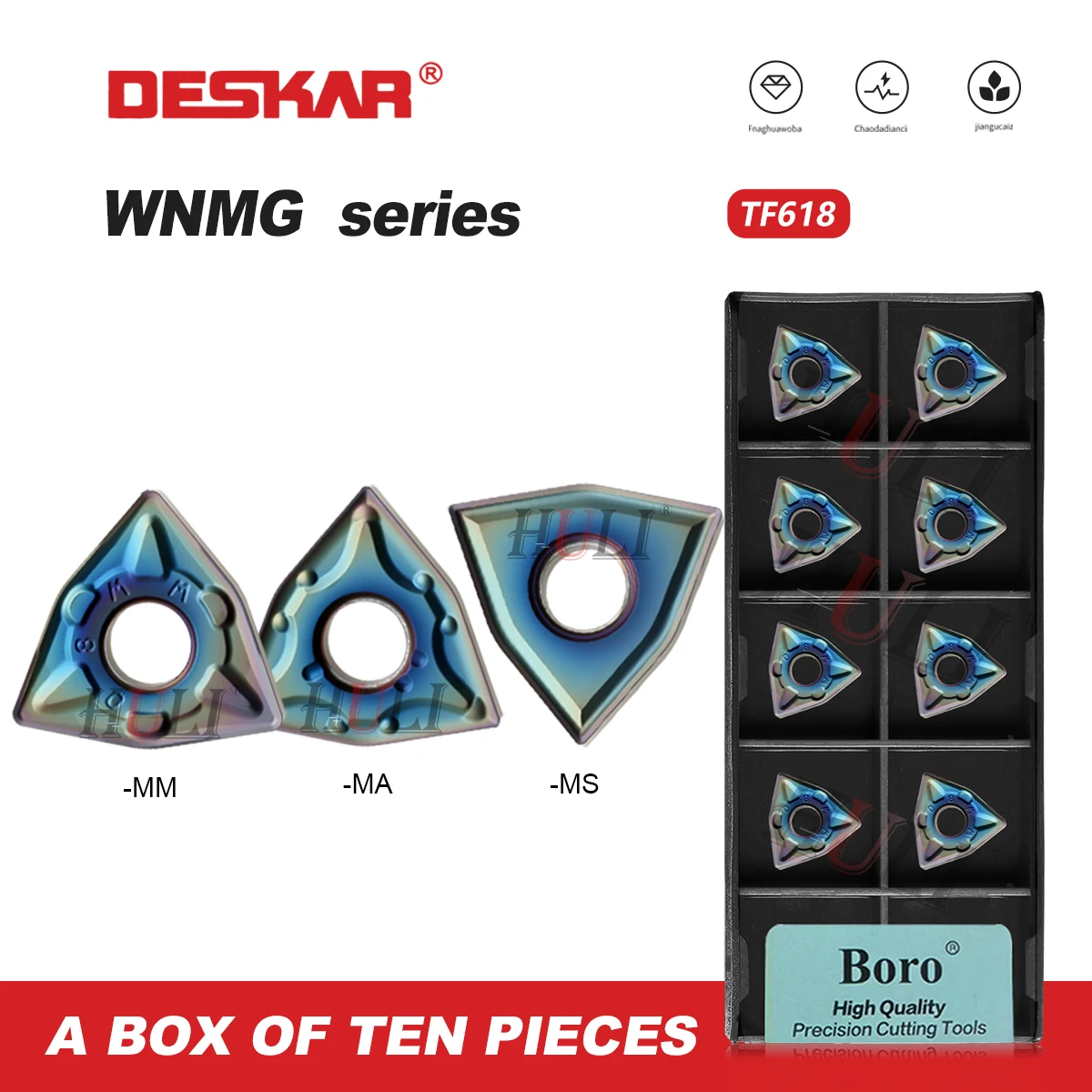 

DESKAR 100% Original CNC lathe Numerica Control WNMG080404-MA /080408-MA/080404-MS/080408-MM/080408-MS TF618 Hardened Steel Tool