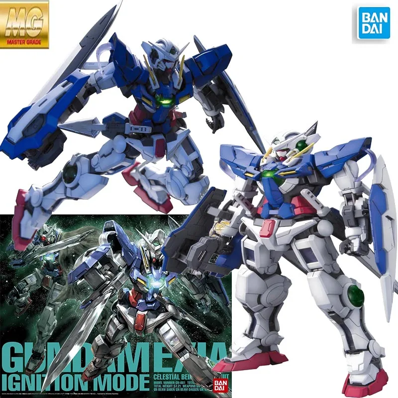Bandai MG 1/100GUNDAM EXIA Gundam, modèle d'assemblage de jouets, costume Mobile, modèle de Robot, cadeau pour enfants, boîte originale