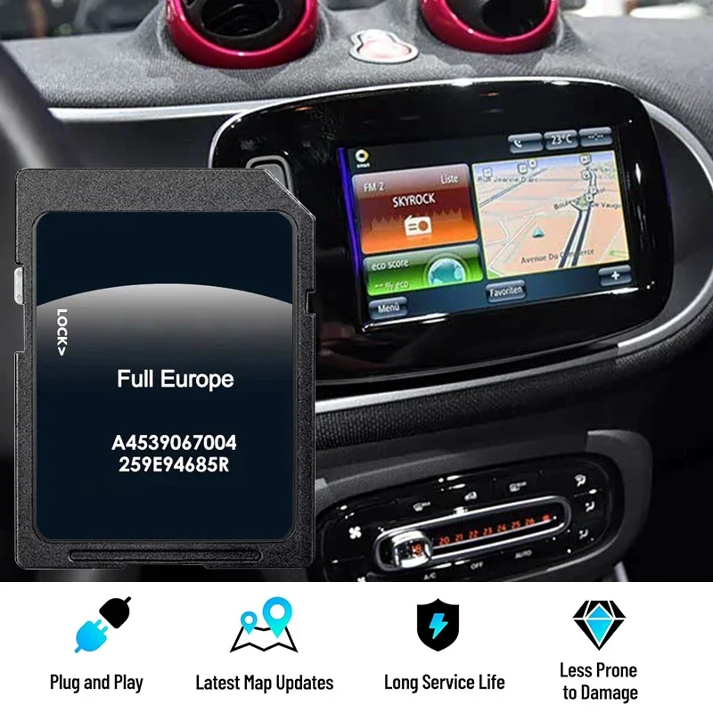 2023 für Smart 453 mit Cool &amp; Media Navigation Car A4539067004 SD-Karte GPS Navi Update Karte voll Europa