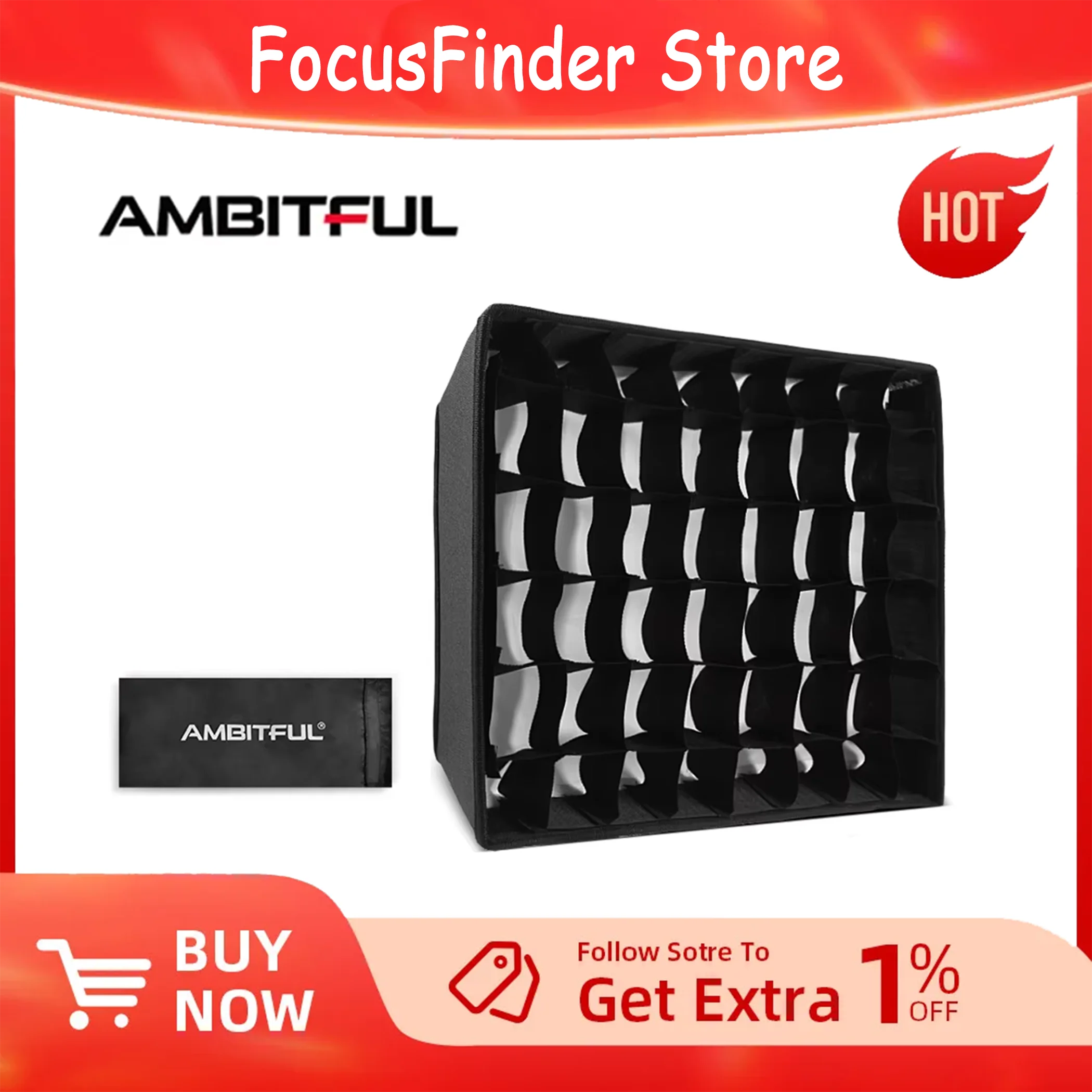 AMBITFUL LEDP60C LED Video Soft Light Diffuser Honeycomb Grid Softbox (Softbox Only)