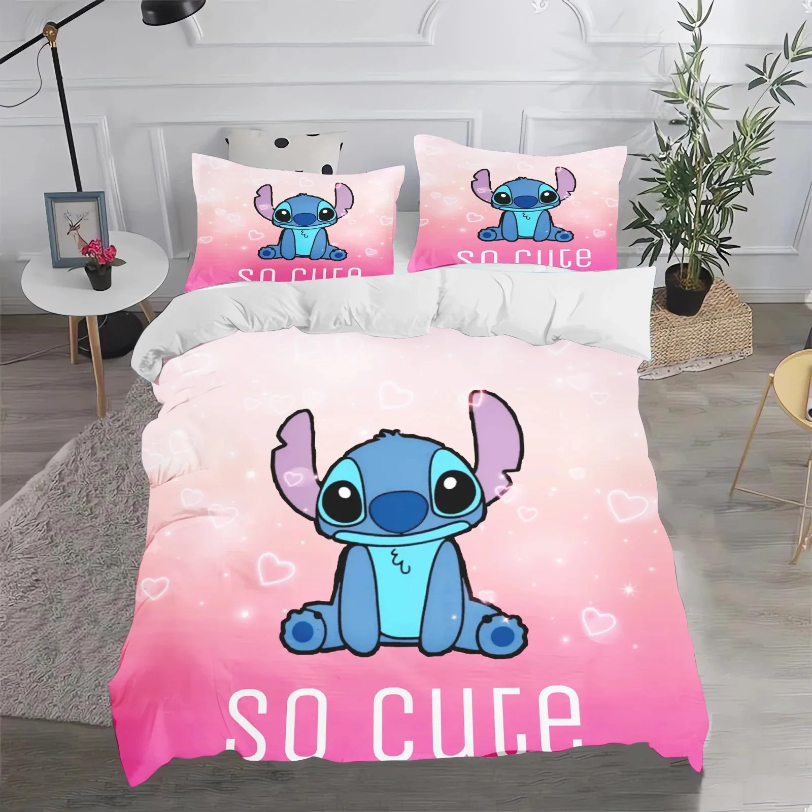 

Cute Stitch Duvet Cover Set Home Bedding Set Single Double Bed Duvet Cover Pillowcase 200x200cm Bedroom Decoration Kids Gifts