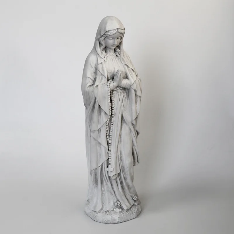*Re European Virgin Mary Statue Home Living Room Decor Religious Figurine Christmas Ornament Magnesium Oxide Handicraft~
