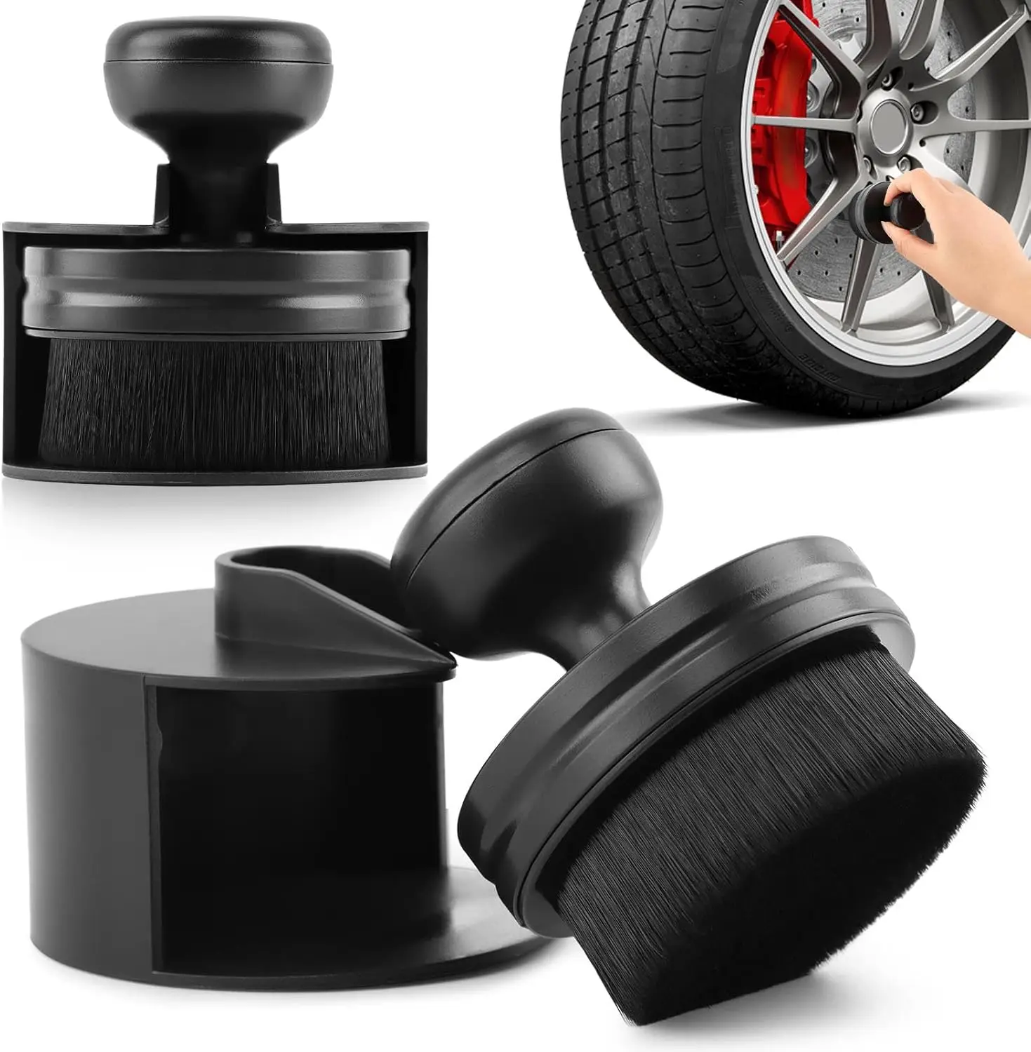 kit-com-5-escovas-portateis-de-alta-densidade-para-detalhamento-automotivo-e-aplicacao-de-brilho-em-pneus-com-suporte
