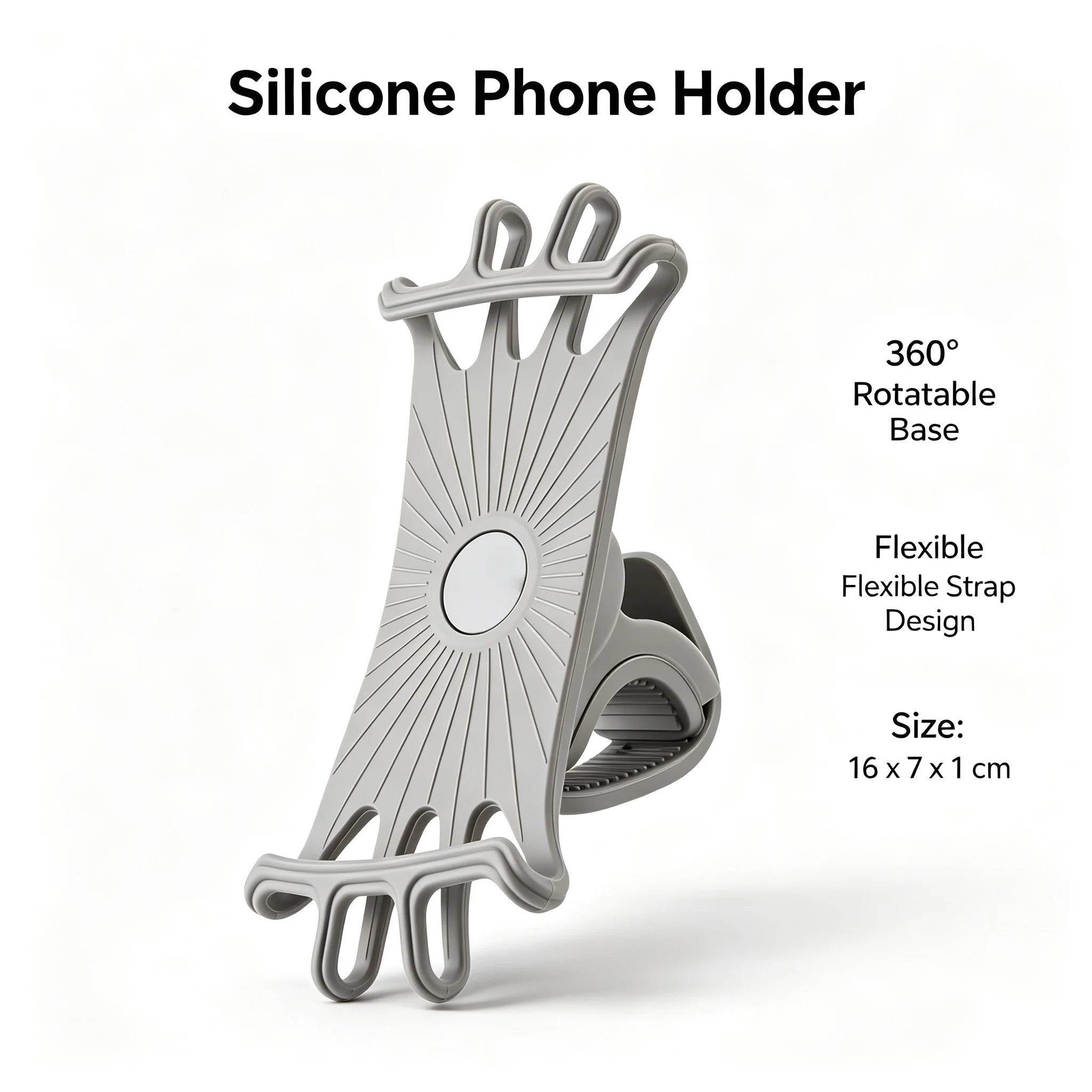 360° Rotatable Silicone Phone Holder For Mountain Road Bike Motorcycle Treadmill Flexible Anti-Slip Phone Bracket