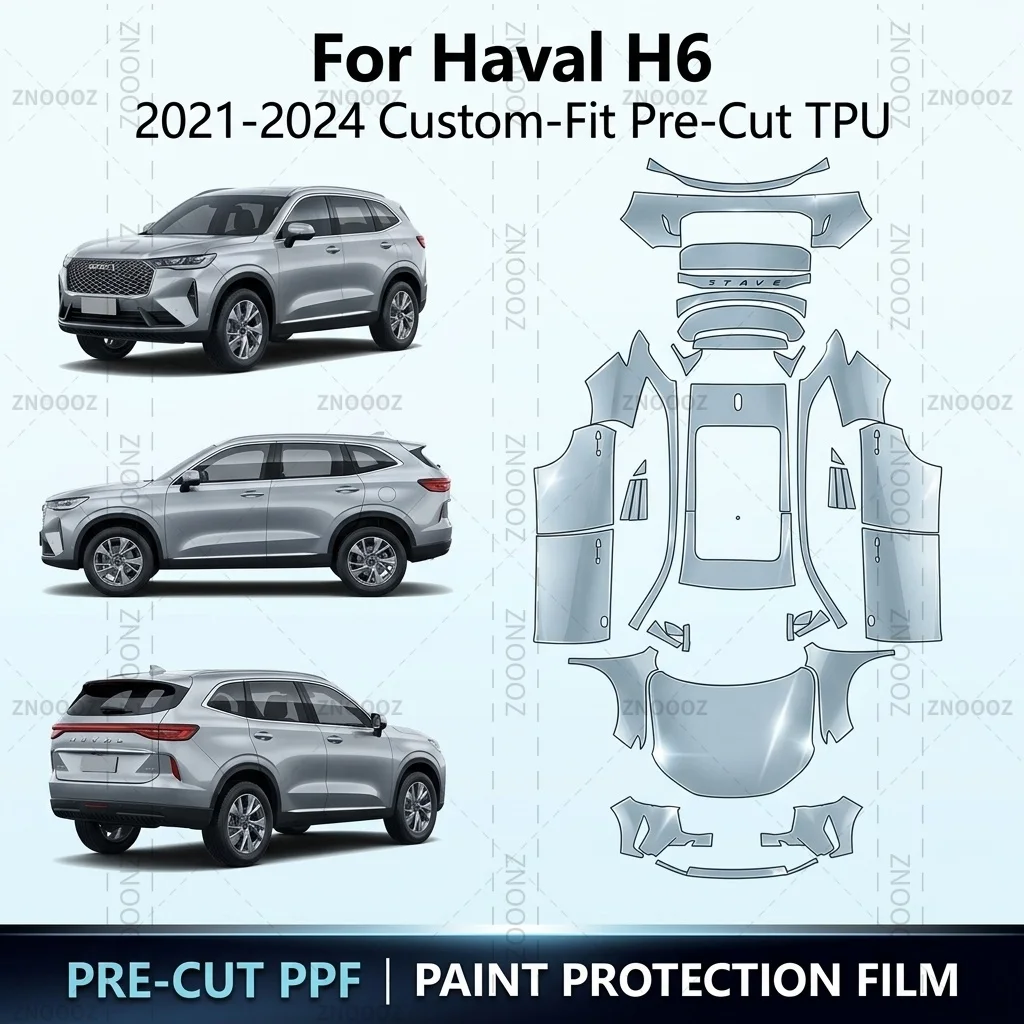 For Haval H6 2021-2024 Custom-Fit Pre-Cut TPU PPF Paint Protection Self Healing High Gloss Full Vehicle Glossy Clear Matte Black