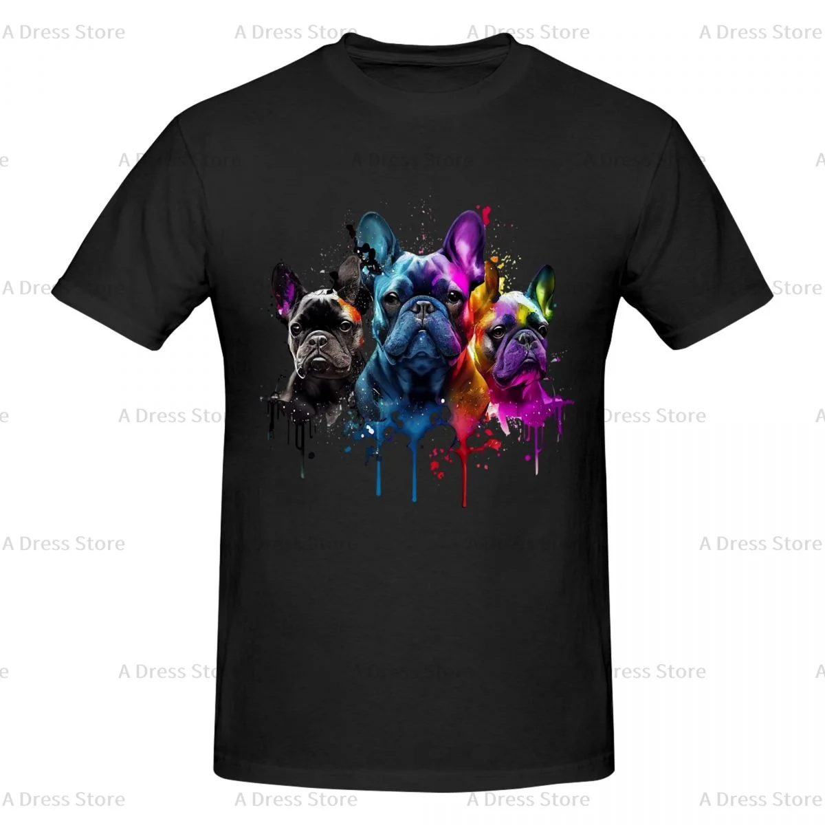 Cute Dog Pets Pekingese Bulldog Men's round neck T-shirt,Oversized print Tee Shirt,Casual Large Size Tshirt