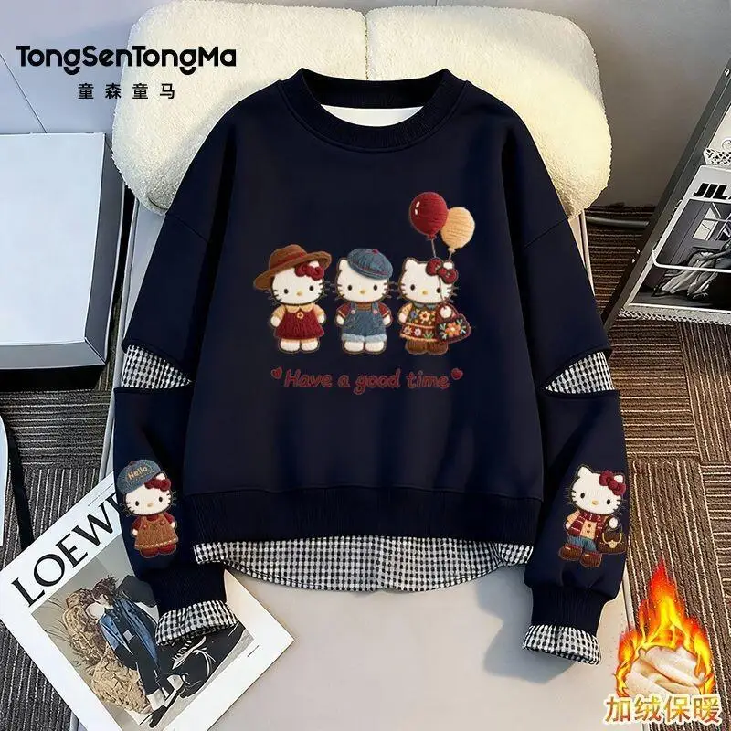 

Kawaii Y2k Детская одежда в стиле аниме Sanrio Hello Kitty, детская одежда, пальто для мальчиков для девочек, Kpop, охотник на демонов, пуховик для девочек