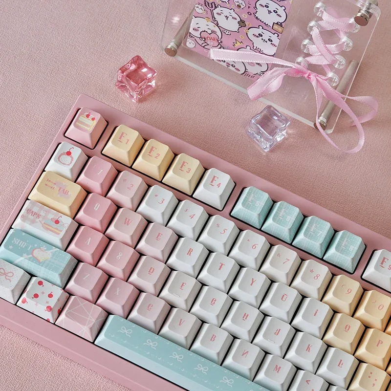 Milk Flavored Dessert Keycap Set Thermal Sublimation Cherry Profile PBT Cute Keycaps Custom Mechanical Keyboard Keycaps Gift