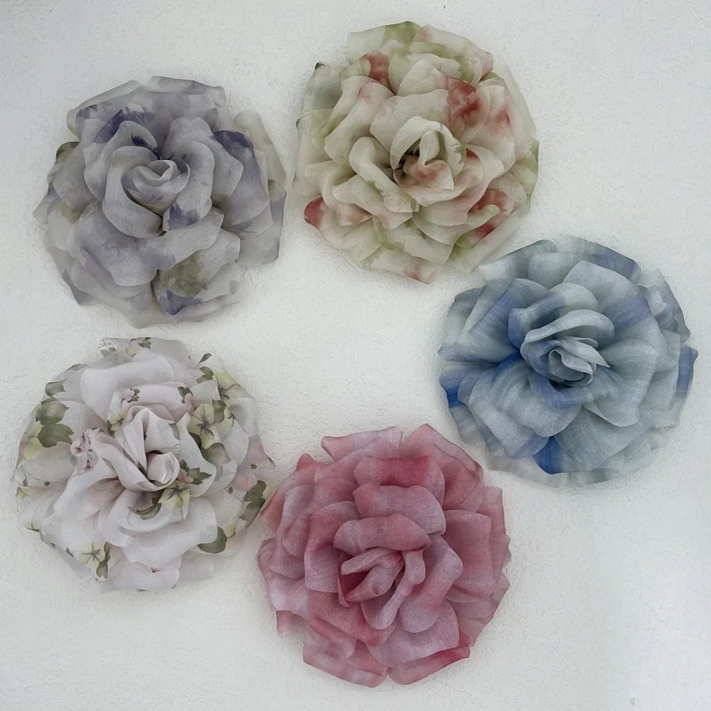 French Lace Ribbon Flower Corsage Brooches for Women Wedding Dresses Elegant Bridal Fashion Jewelry Clothing Accessories