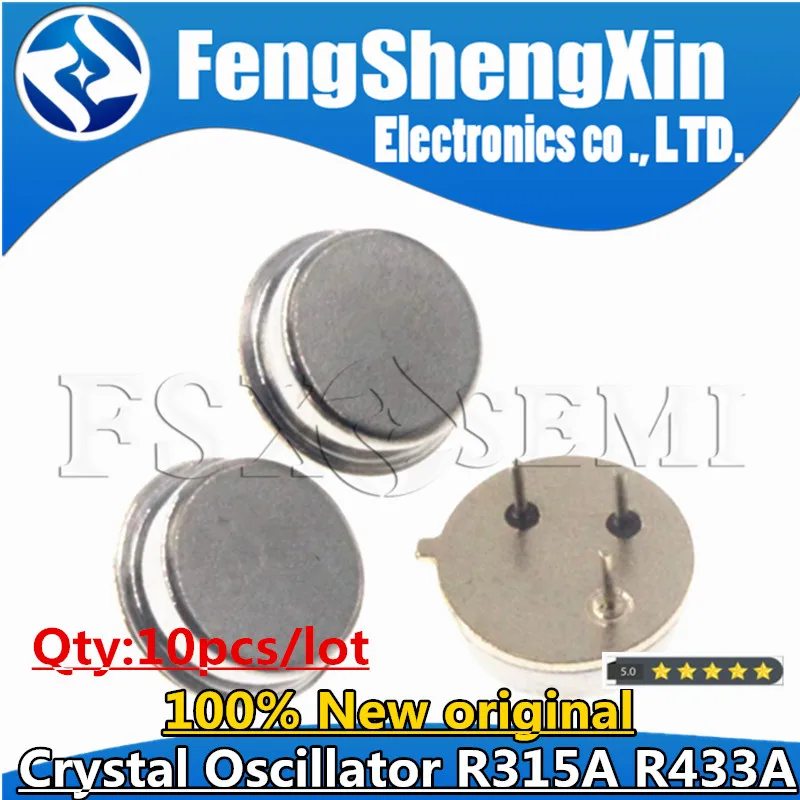 10pcs 315MHz 433MHz Resonator Crystal Oscillator R315A R433A Quartz Through Holes Surface Acoustic Wave Oscillator KIt Round