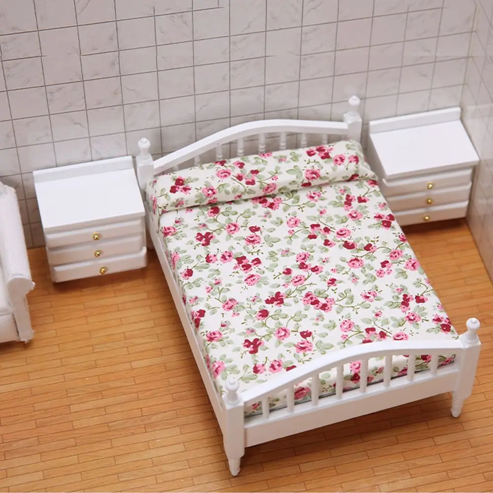 1:12 Doll Houses Creative Decoration Accessories Bedroom For Dolls Dollhouse Furniture Bed Miniature Furniture