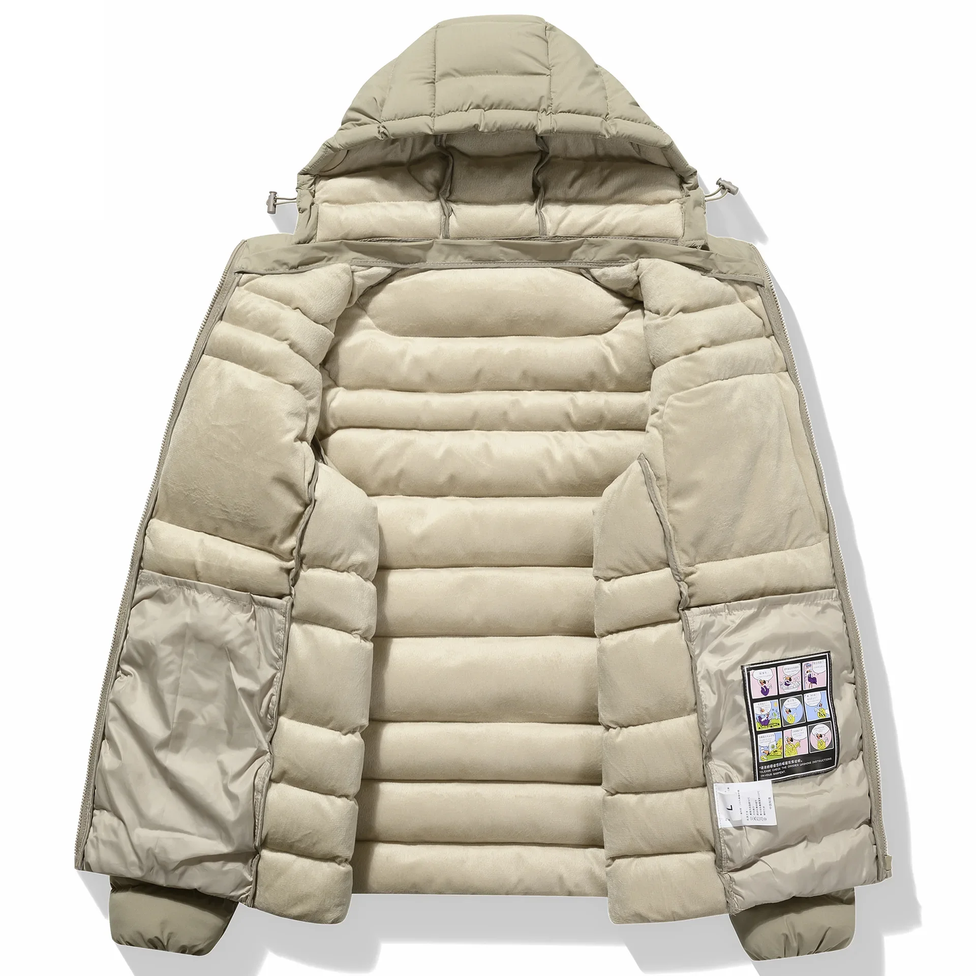 New Fashion Men Hooded Lightweight Parkas Multi Grid Casual Down Jackets Male Slim Fit Warm Coats Trendy Winter Parkas Size 4XL