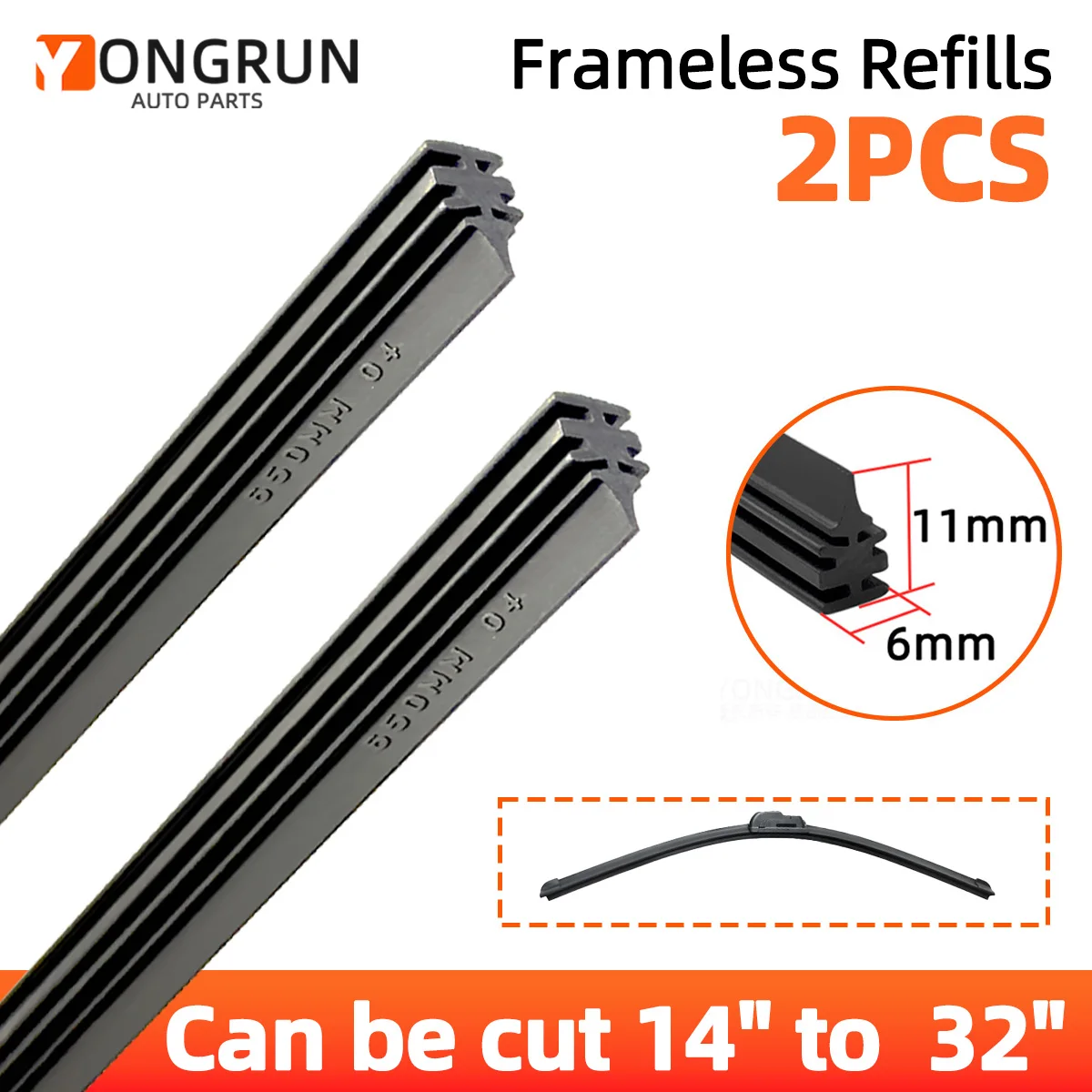 

YONGRUN, 2 шт., резиновая полоса стеклоочистителя, 6 мм, 14 дюймов, 16 дюймов, 18 дюймов, 19 дюймов, 20 дюймов, 22 дюйма, 24 дюйма, 26 дюймов, 28 дюймов, 30 дюймов, 32 дюйма, резиновая полоса стеклоочистителя автомобиля, щетки стеклоочистителя автомобиля,