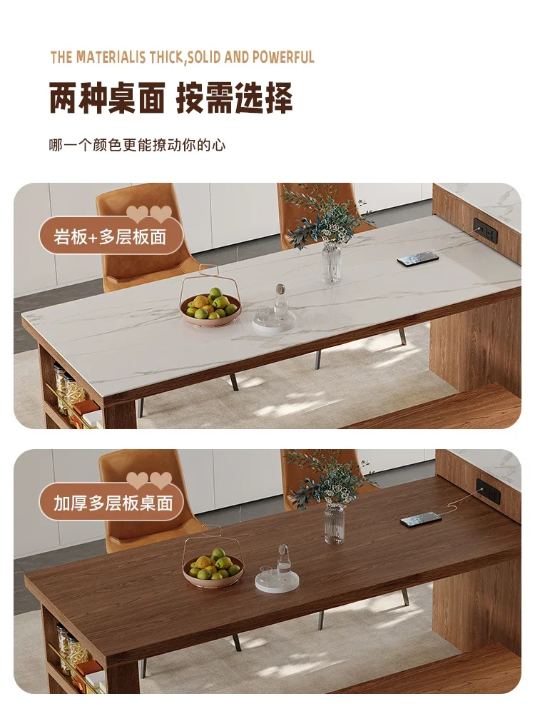 Scalable island integrated small unit household kitchen storage, dining table and chair combination