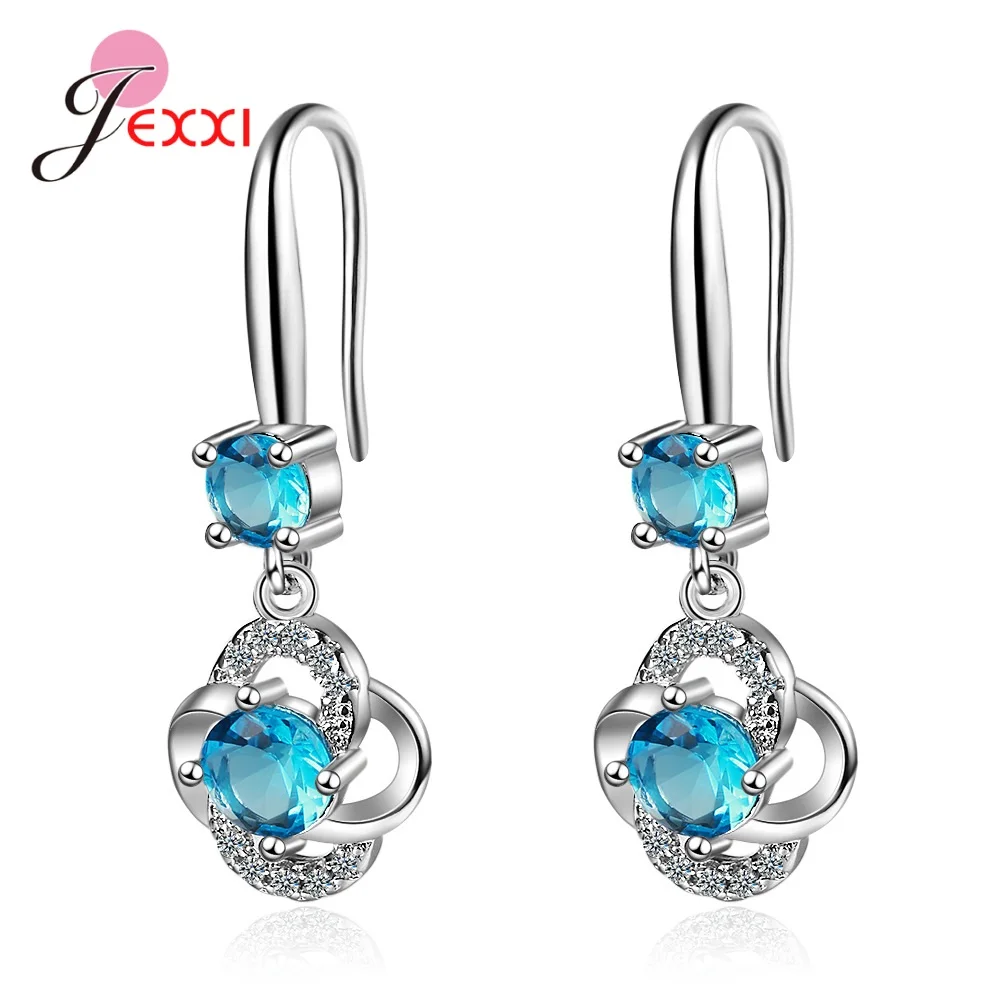 

Серьги-капли из стерлингового серебра 925, милые серьги со стразами в виде клевера для женщин и девочек, ювелирные изделия Brincos