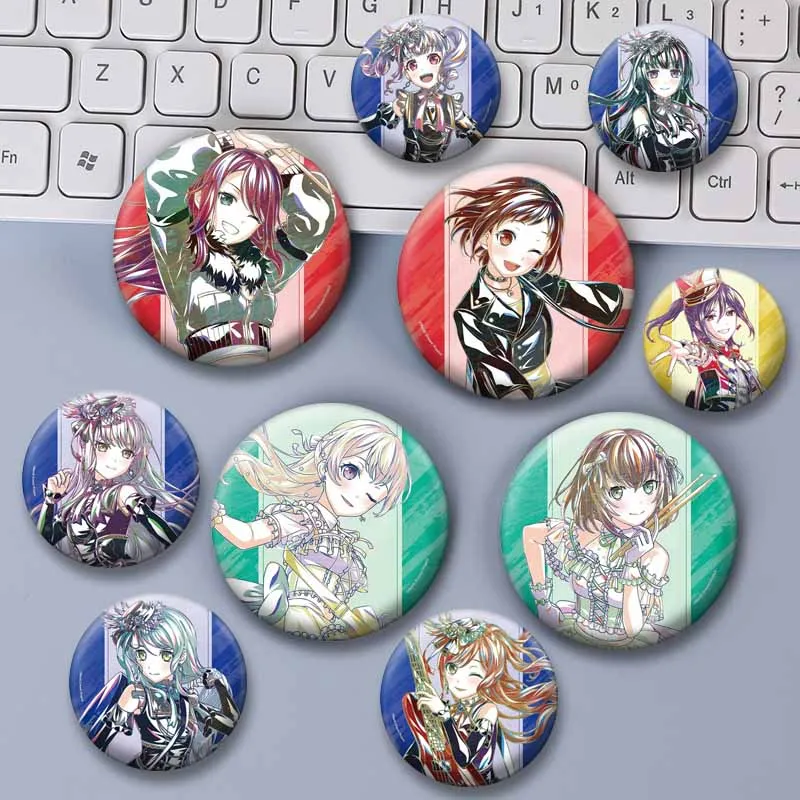 Anime BanG Dream Kasumi Ritsu Arale Badges Creative Cute Cartoon Character Lapel Pins Jewelry Brooch Accessories Bag Shoes Decor