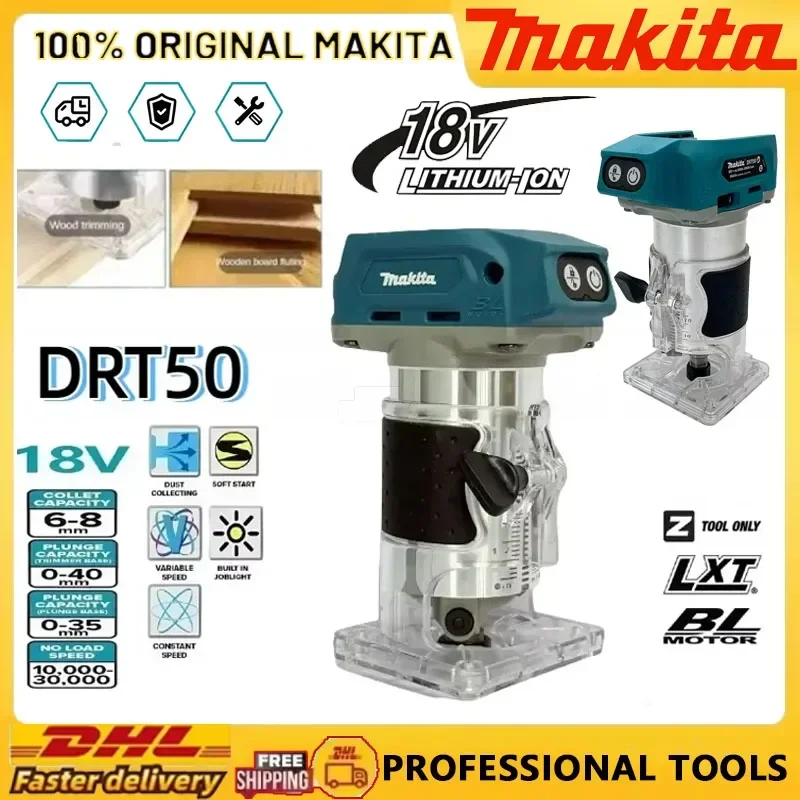 

Аккумуляторный фрезер Makita DRT50, бесщеточный, для обработки дерева, гравировки и штробления, 18В