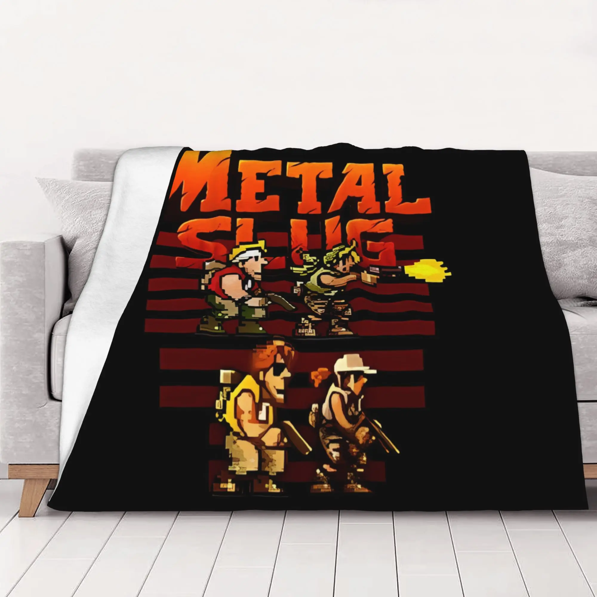 1PC Metal Slug Pixel Fan Metal Slug home room decorations Winter Blankets for Adults Bedding Home Interior Sofa Knee