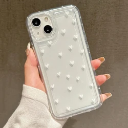 Funda de teléfono transparente de amor pequeño blanco para iPhone, fundas para iPhone 16, 14, 13, 12, 11 Pro Max, XS, X, 7, 8 Plus, SE2020, 15 Pro Max