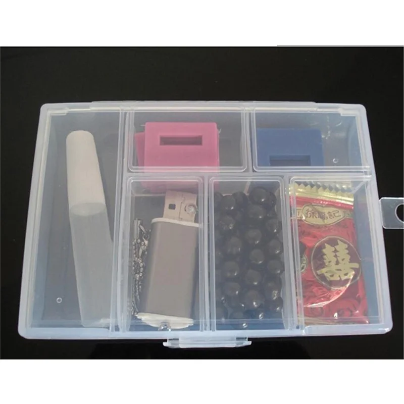 Cajas de joyería de plástico, caja de herramientas de plástico, organizador de artesanía ajustable, almacenamiento de cuentas, pulsera, cajas de