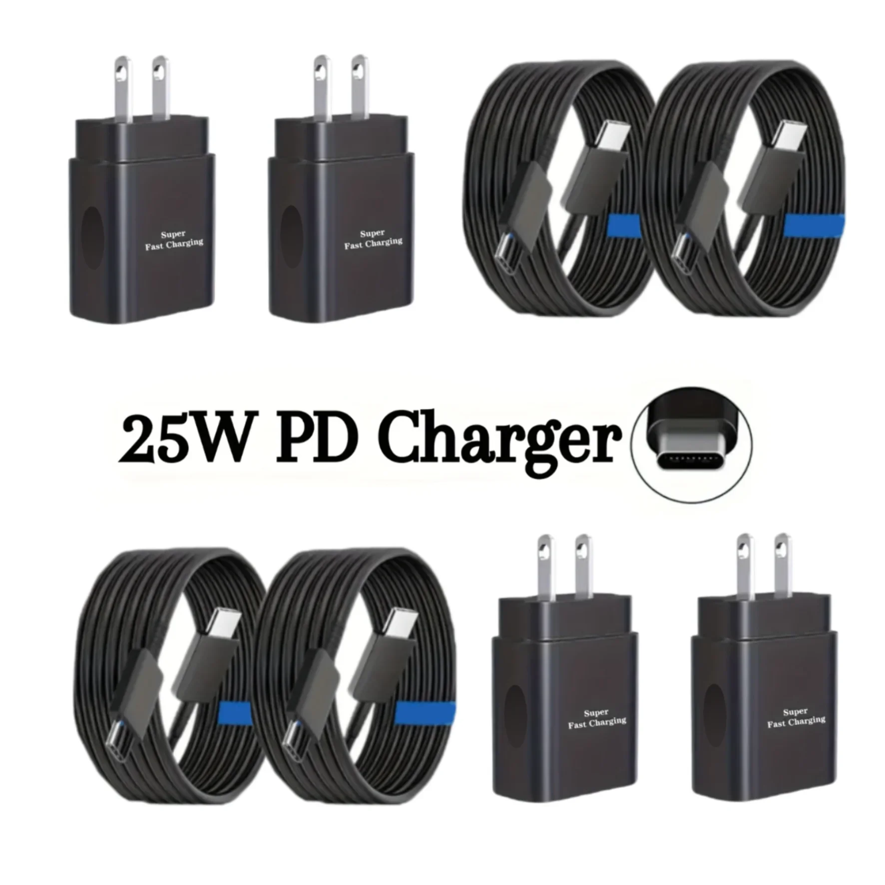 MFIGlGK 4PCS 4ft Type C Fast Charger Cable for S23 Ultra/ S22/ S21 Series Wall Charger for l Phone 15/ 16