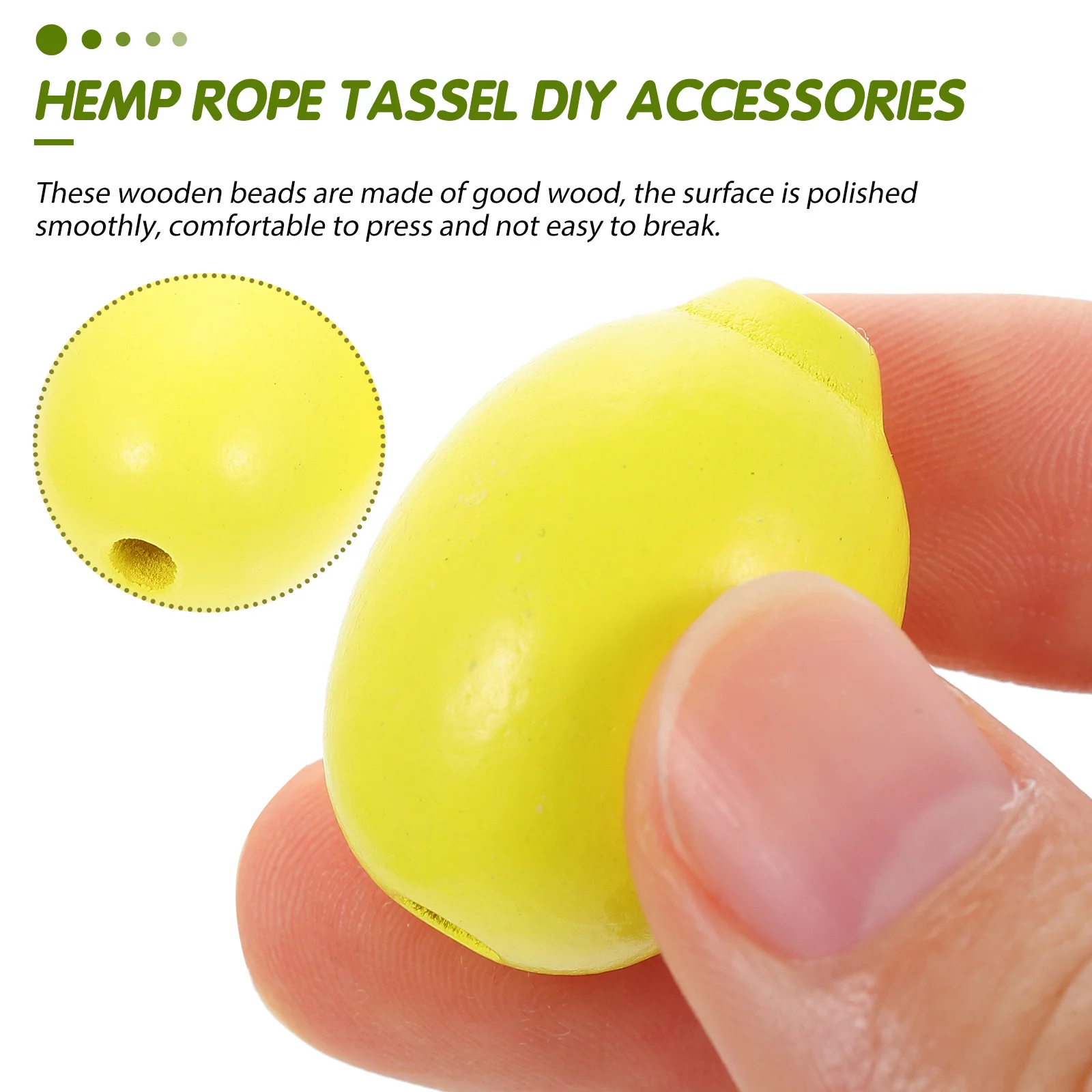 

50pcs Wooden Beads String Accessories Lemon Craft Home Pendant Making Loose Bead Decor Diy Charms Hanging Bead Jewelry Decor