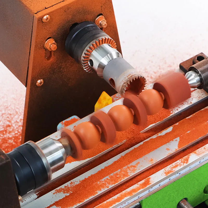 AOLIVIYA Mini Wooden Bead Lathe Turning Machine Small Household Bead Craft Tool Specialty Tools