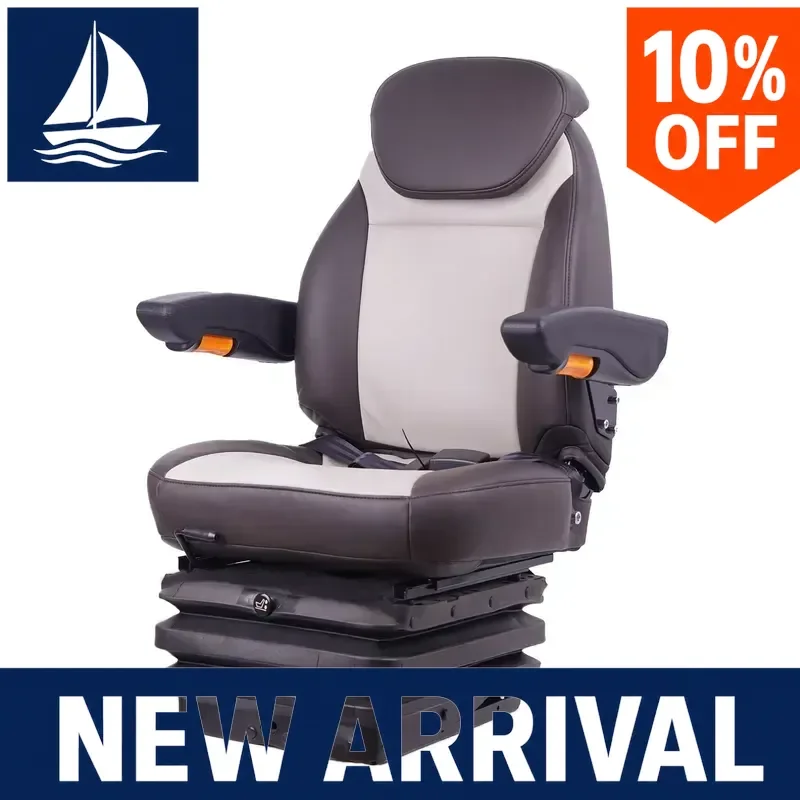 Leather Boat Seat Air Suspension Marine Fishing Deck Chair Shock Absorber Captain Pilot Seat Replacement  Yacht