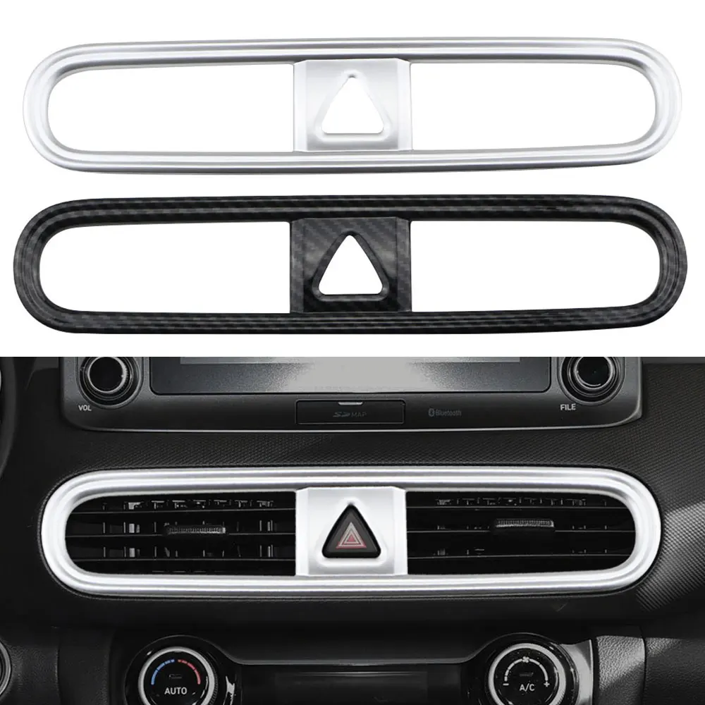 1Pc ABS Car Console Air Outlet Vent Cover Trim Frame Sequin for Hyundai Kona Kauai Encino 2018 - 2020 Interior Accessories