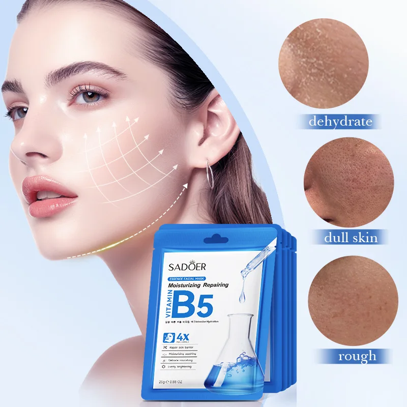 10pcs Vitamin s Hydrating Sheet Mask, Moisturizing Facial Mask Set for Dry & Sensitive Skin, Helps Soothe & Improve Skin Texture Appearance, Lightweight Essence Masks for Daily Skincare Routine