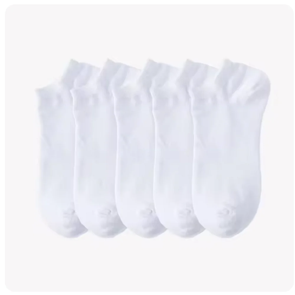 5/10 Pairs Men's Boat Socks Business Sport Sweat Absorption Mature Summer Autumn Solid Color Non Pilling Versatile Ankle Socks