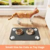 Estera de alimentación para mascotas, mantel absorbente para mascotas, respaldo de goma, estera de agua de secado rápido para perros y gatos, cuenco de comida y agua con impermeable 6