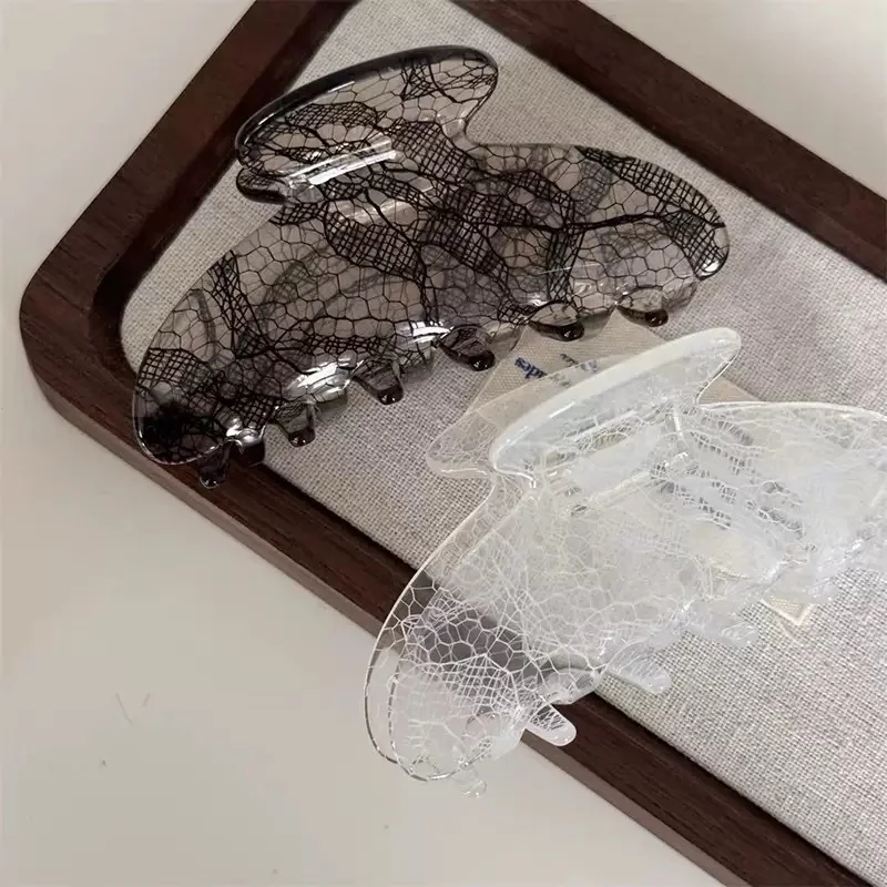 Pinza para el cabello con patrón de encaje texturizado de alta calidad para mujer