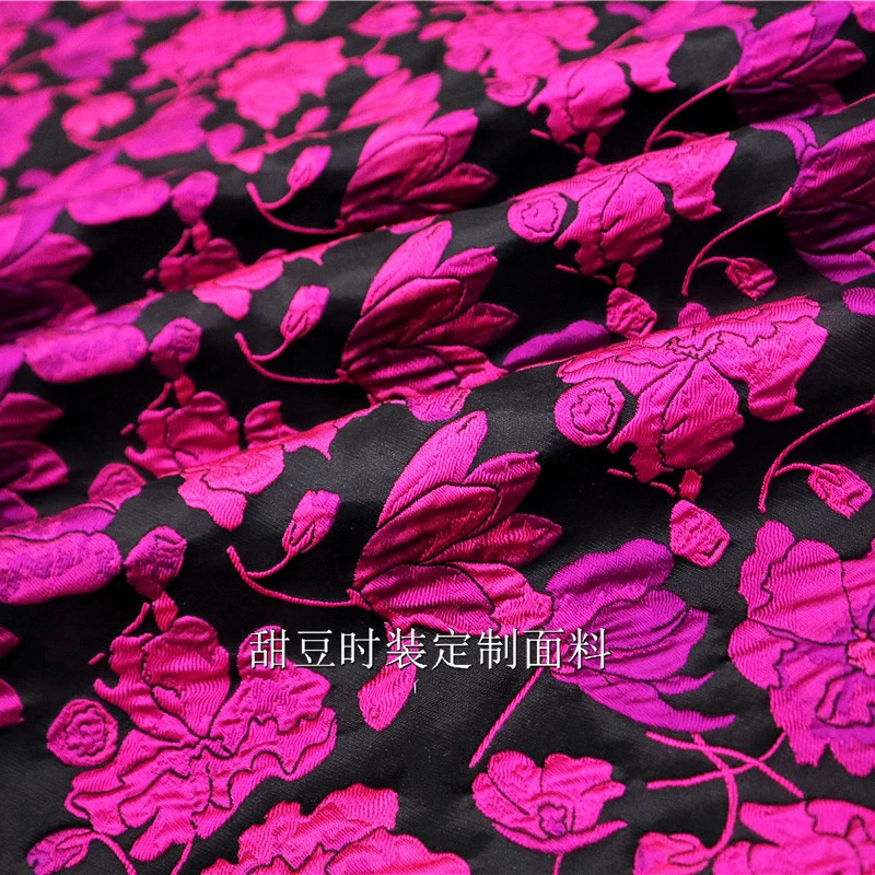 Imagem -02 - Fios Tingidos Brocade Jacquard Rose em Relevo Vestido Terno Jaqueta Roupas Marca Europeia Design de Moda Costurar Pano Atacado por Metro