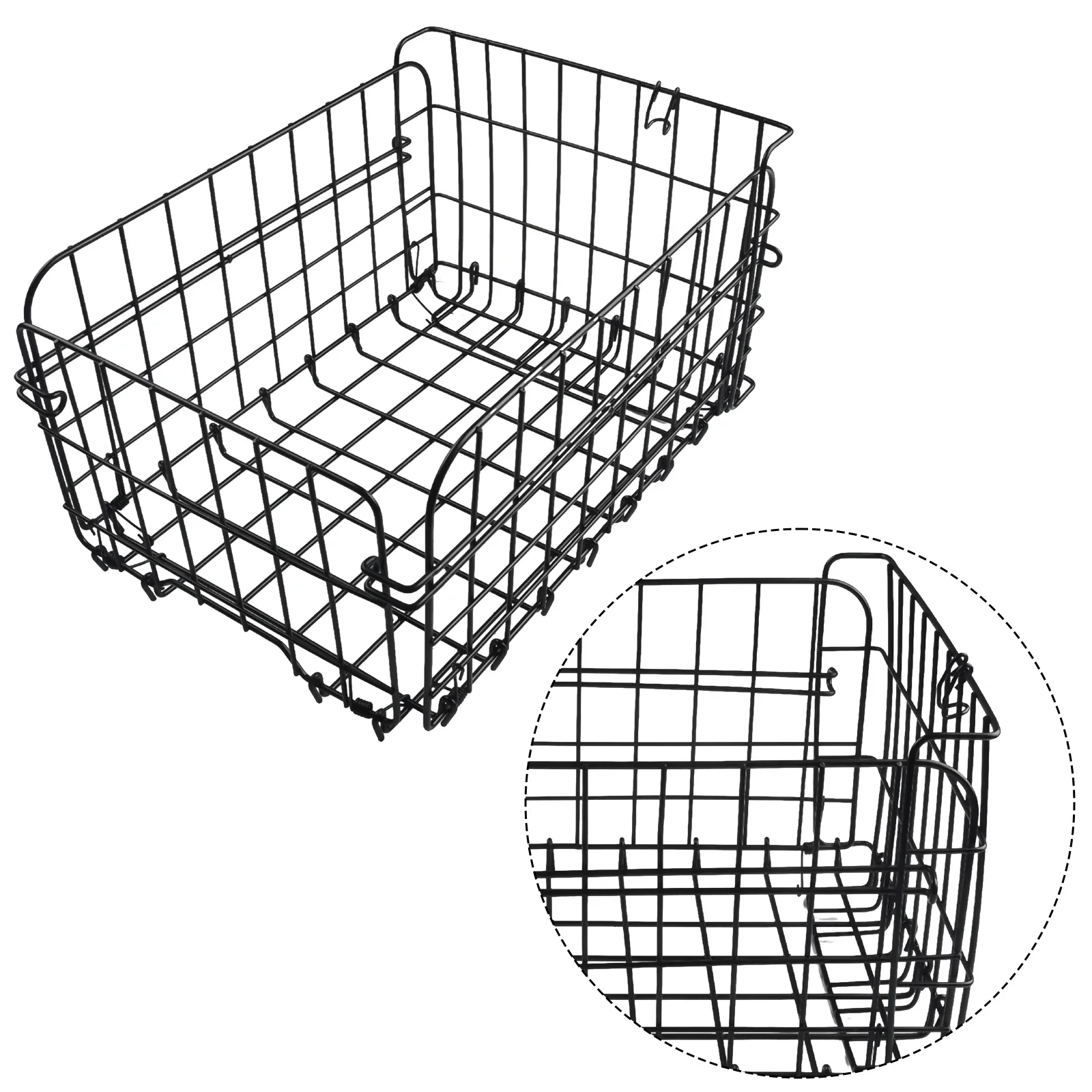 

Bike Rear Basket Bicycle Foldable Stainless Steel Rear Back Basket Holder Bike Folding Metal Basket With Large Capacity Pannier