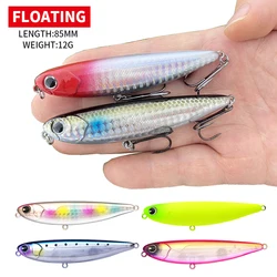 85mm 12g Topwater Pencil Bait Floating Stickbait Walk The Dog Fishing Lure Bass Trout Wobblers Isca Artificial Pesca 9211