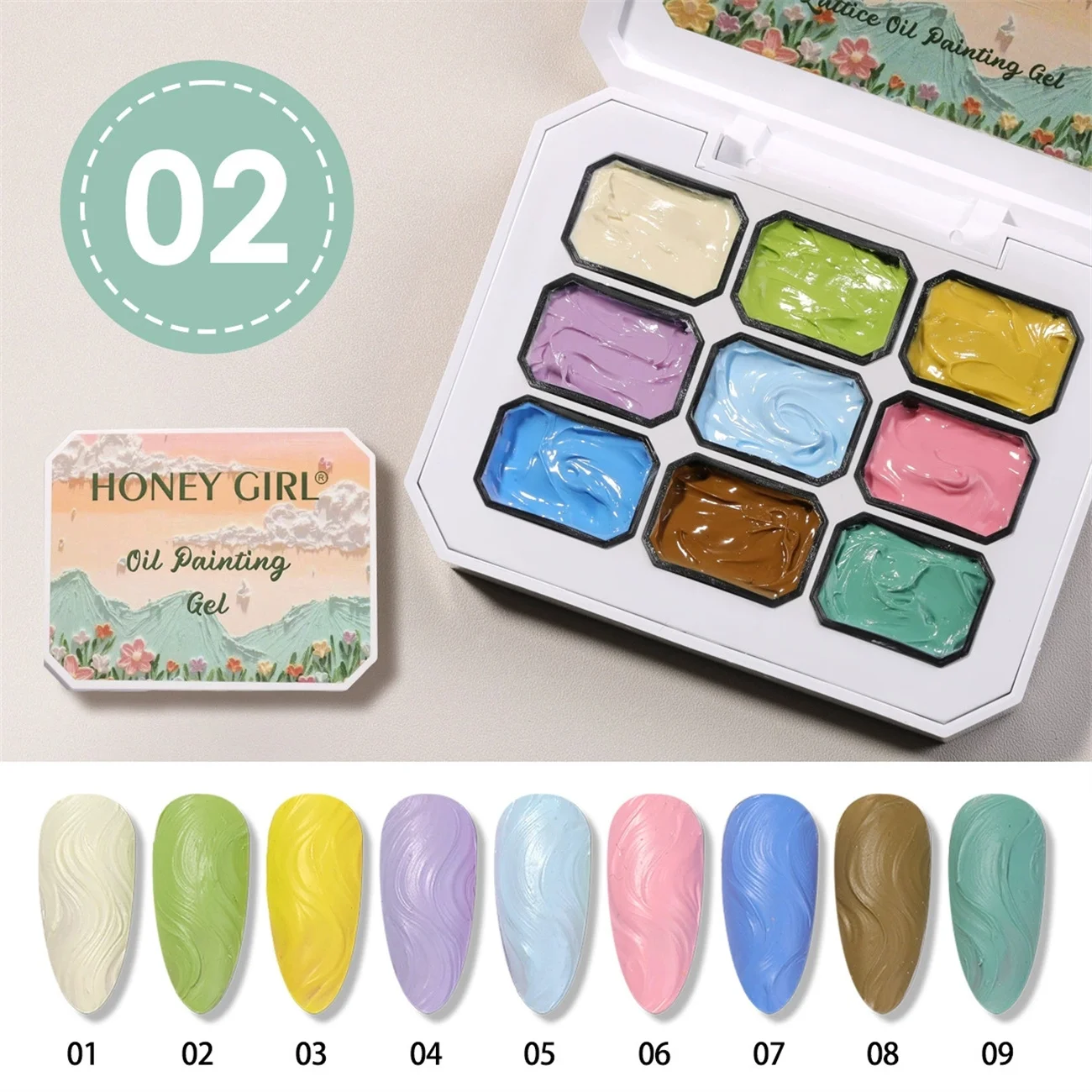 1 Stück Einfarbiges Nagellack-Gel 9-Farben-Set Hochpigmentiertes Dickflüssiges Farbverlauf-Gel für Nagelkunst 3D DIY – Detail 6