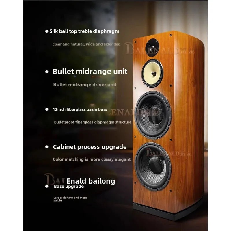 BA-12 dual 12 inch bass fever grade HiFi floor standing three-way speaker speaker for home use