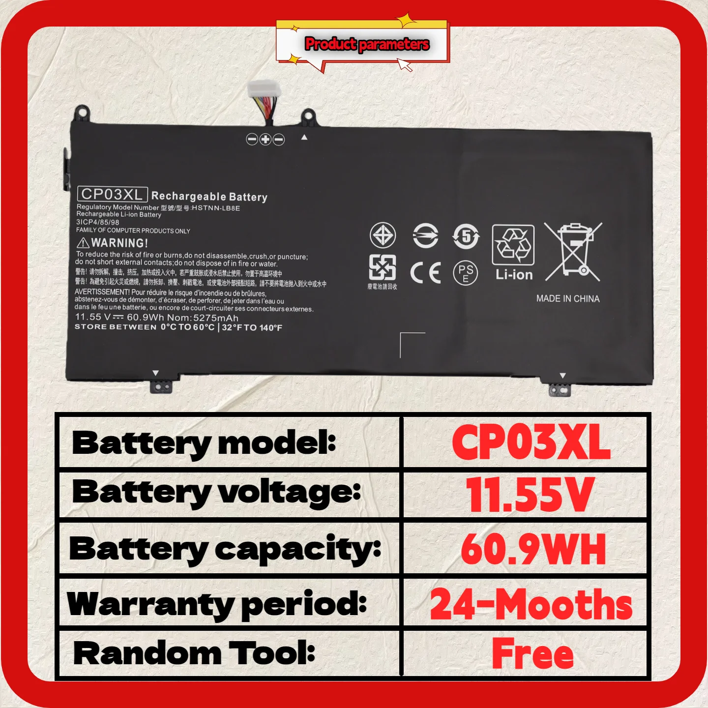 الجملة والتجزئة ❗ ❗ ❗ بطارية CP03XL لجهاز HP Spectre x360 13-ae049ng 13-ae040ng 13-ae052nr 929066-421 929072-855 HSTNN-LB8E #3