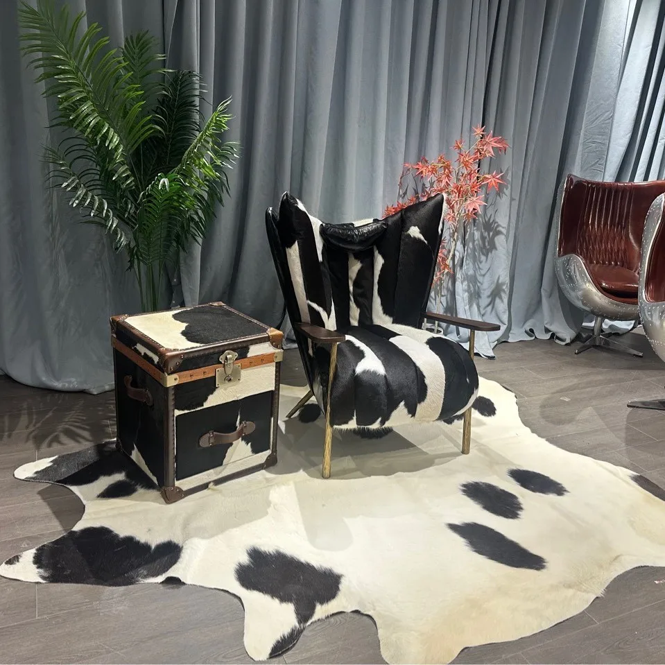 Cow fur sofa chair living room model room chair